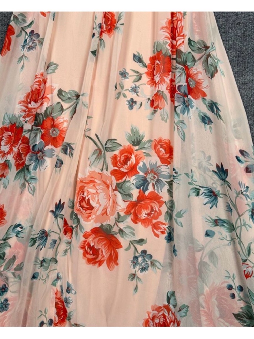 Lulu's Floral Maxi Dress - Pink and Green - Picture 9 of 15